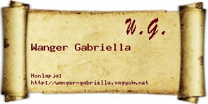 Wanger Gabriella névjegykártya